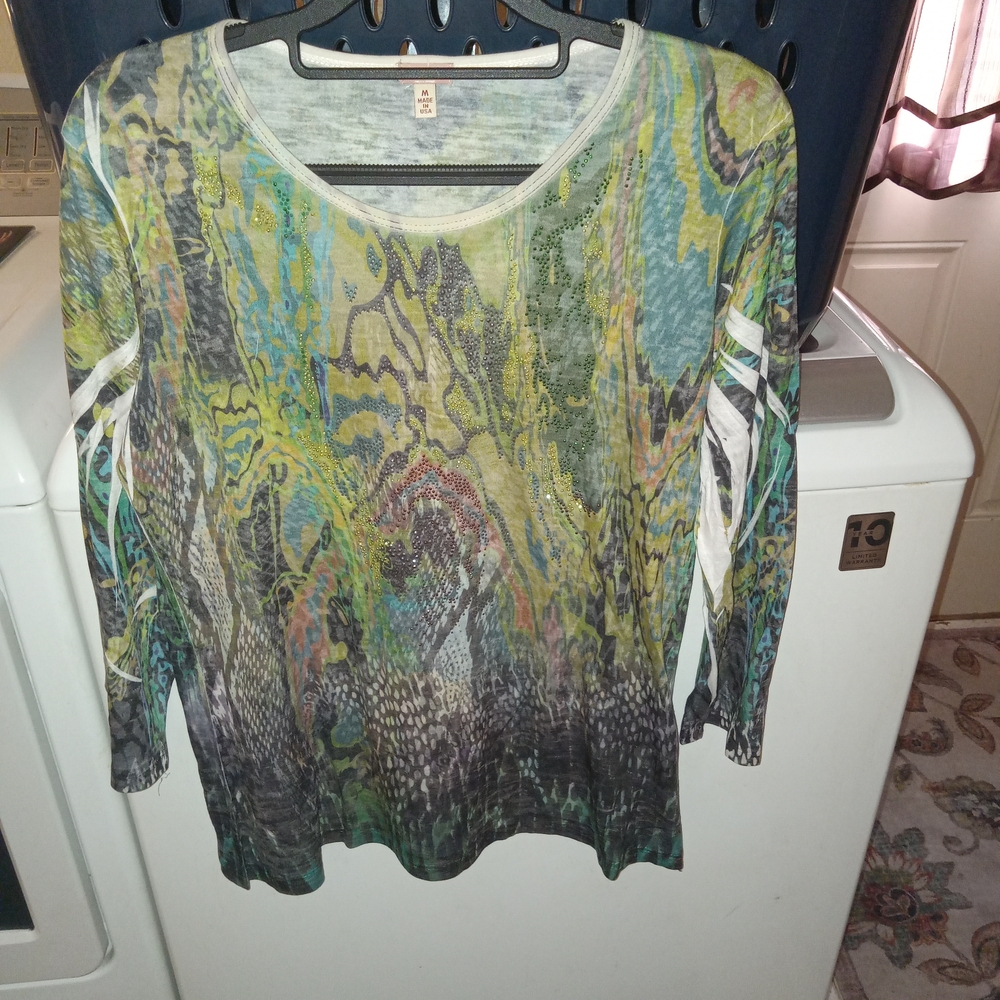 Reba Multicolor Abstract Blouse